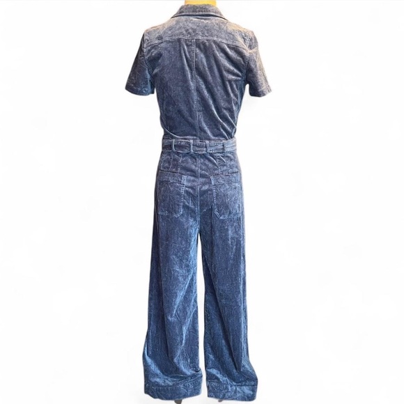 💎Anthropologie Maeve Corduroy Blue Jumpsuit with Belt - Picture 4 of 6
